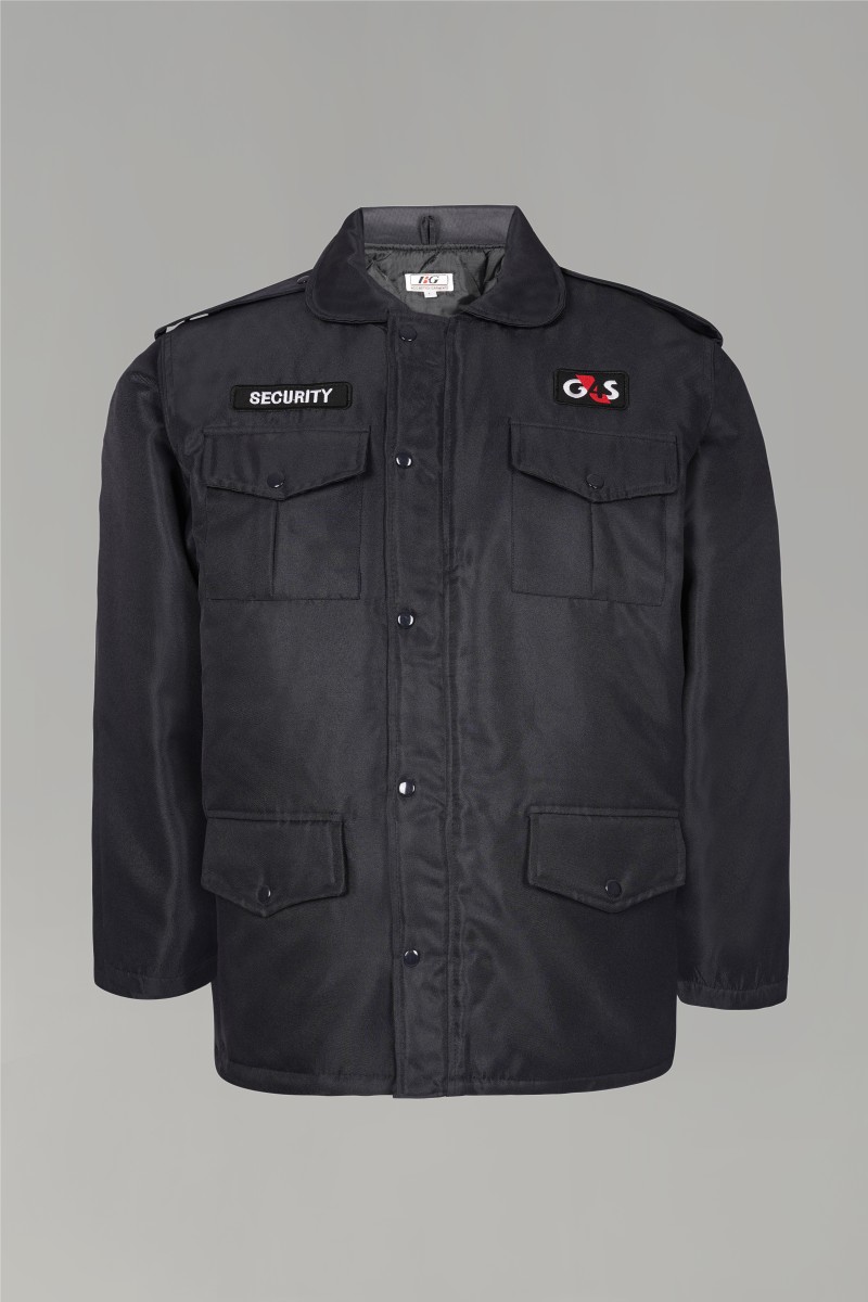 Men’s Black Security Uniform Jacket with Utility Pockets