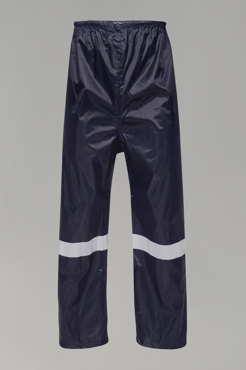 Men’s Navy Blue Waterproof Safety Rain Trousers with Reflective Strip
