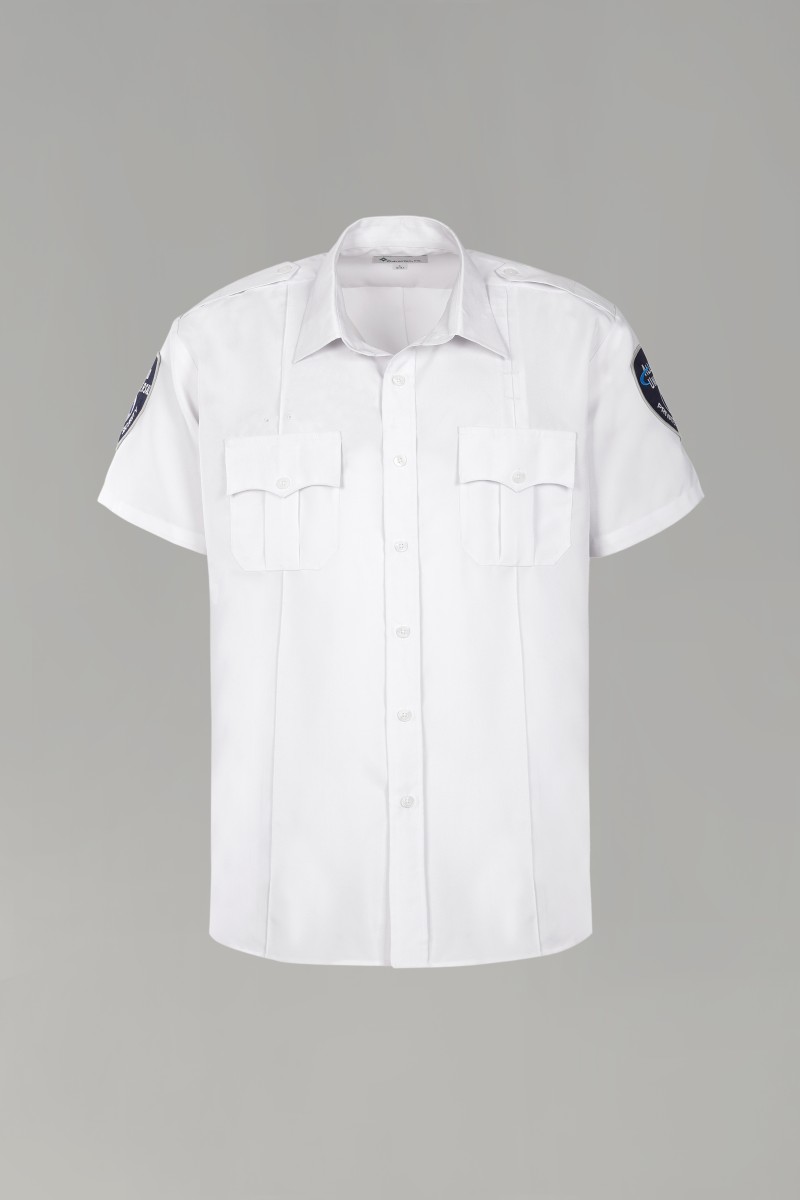 Men’s White Security Guard Half Sleeve Uniform Shirt